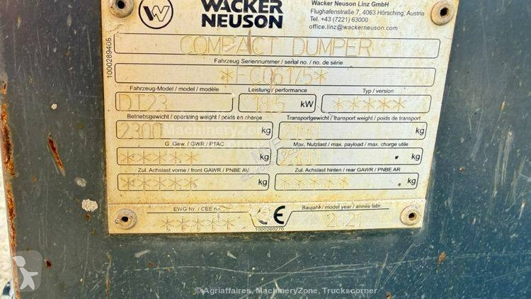 عربة قلابة Wacker Neuson DT 23