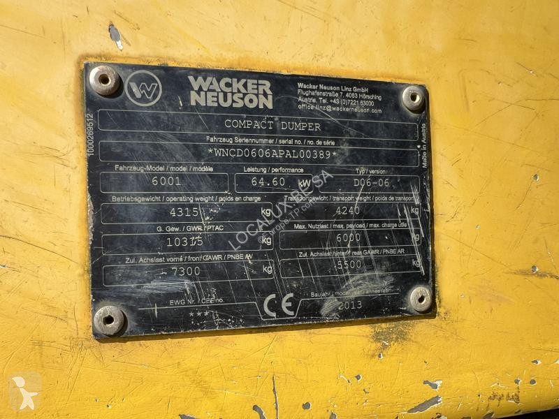 عربة قلابة Wacker Neuson