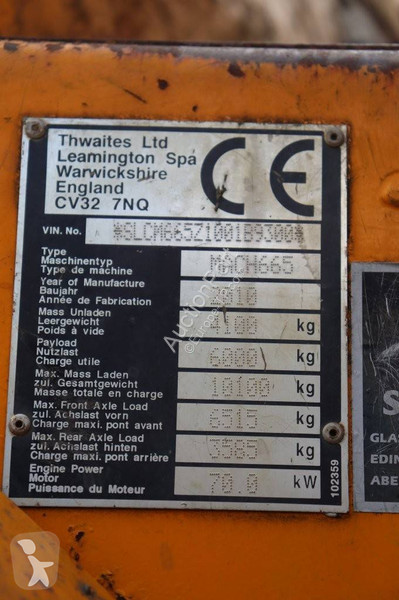 Dumper Thwaites MACH665
