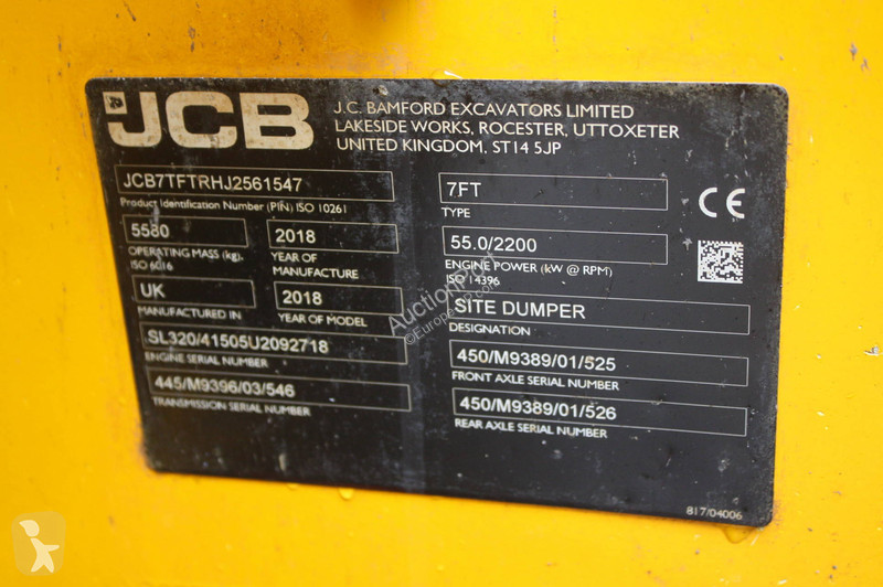 Tombereau JCB 7FT