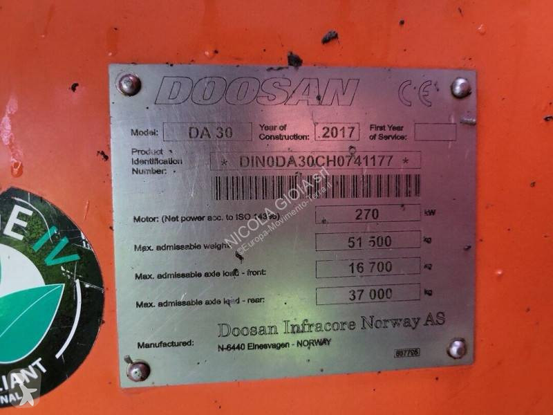 عربة قلابة Doosan DA30