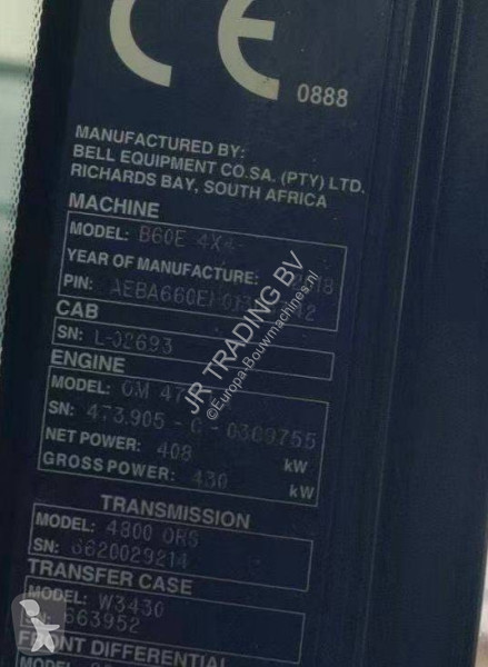 Tombereau Bell B 60 E (Unused)