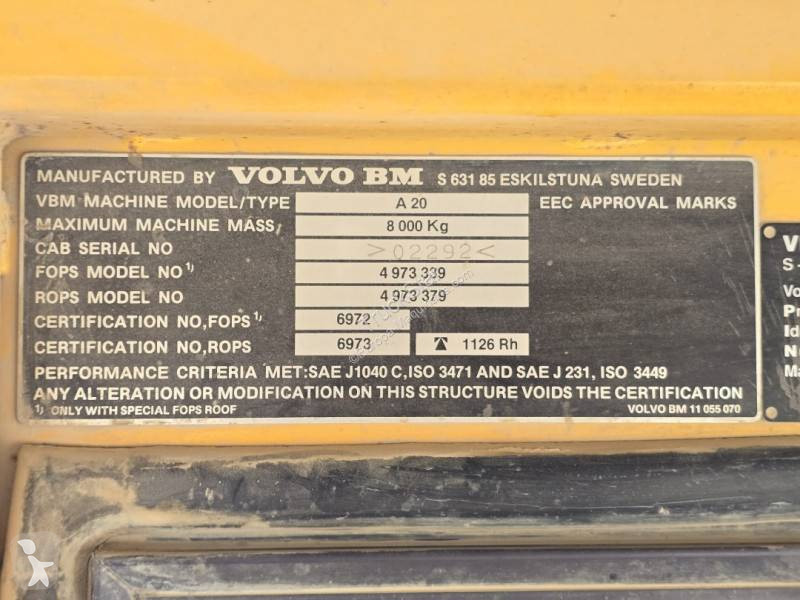 عربة قلابة Volvo A 20 6x4