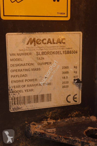 Dumper Mecalac TA3H