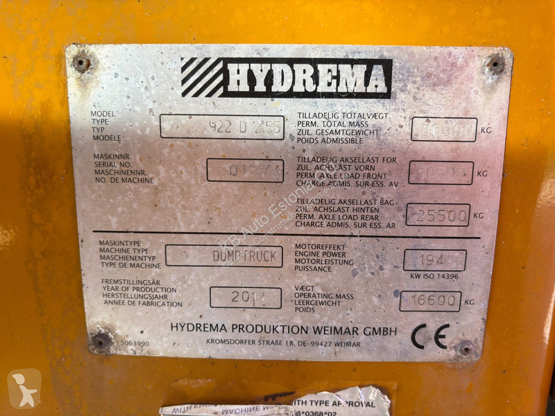Tombereau Hydrema 922 D 6x6