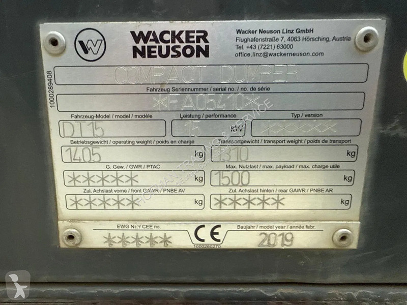 Sklápač Wacker Neuson DT15