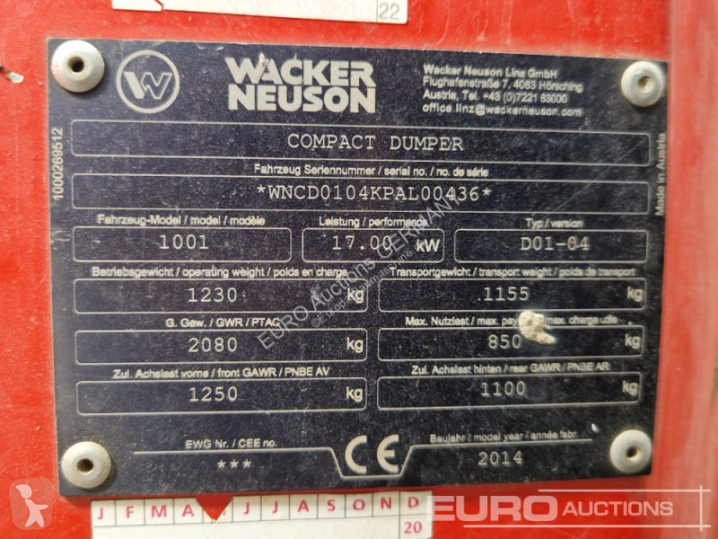 عربة قلابة Wacker Neuson