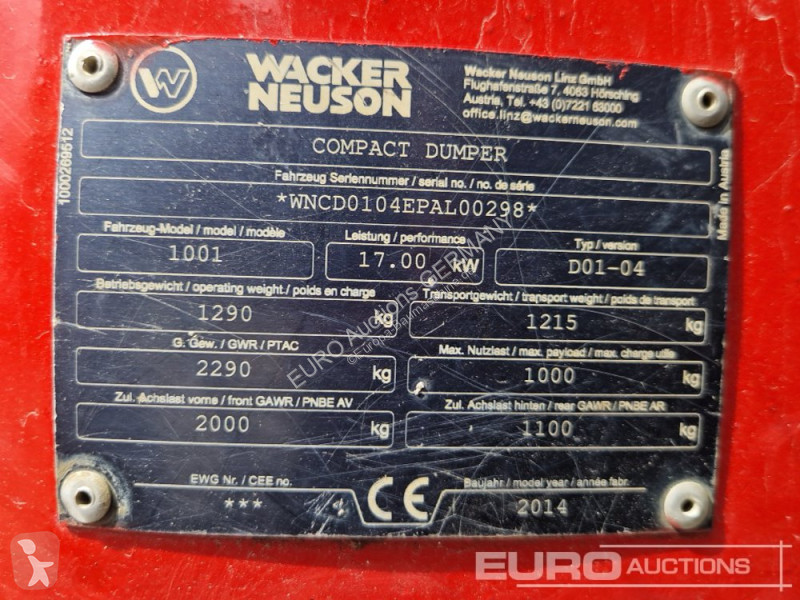 عربة قلابة Wacker Neuson