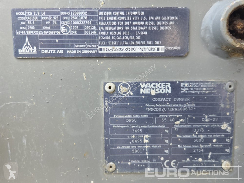 عربة قلابة Wacker Neuson DW50
