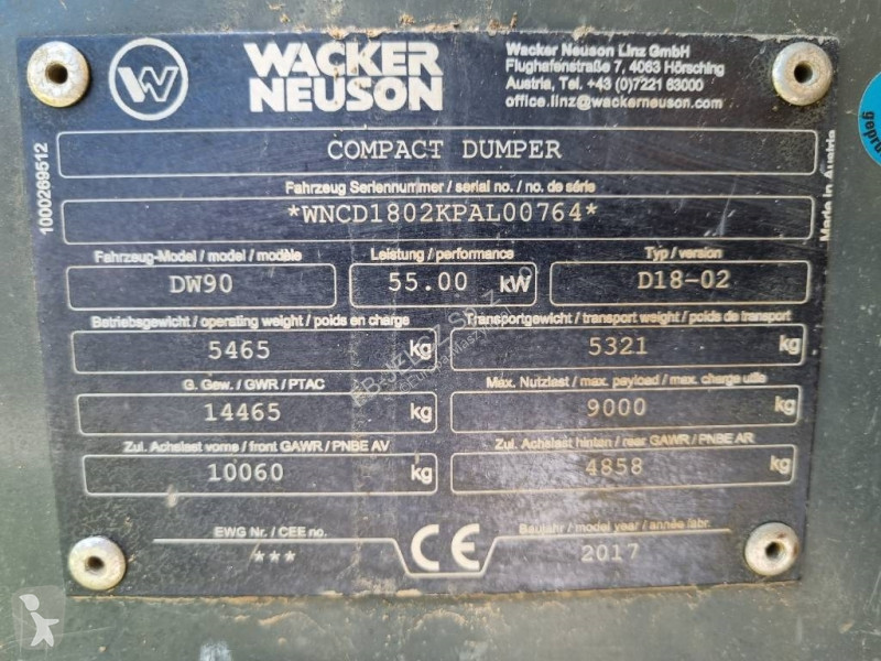 Tippvagn Wacker Neuson DW 90