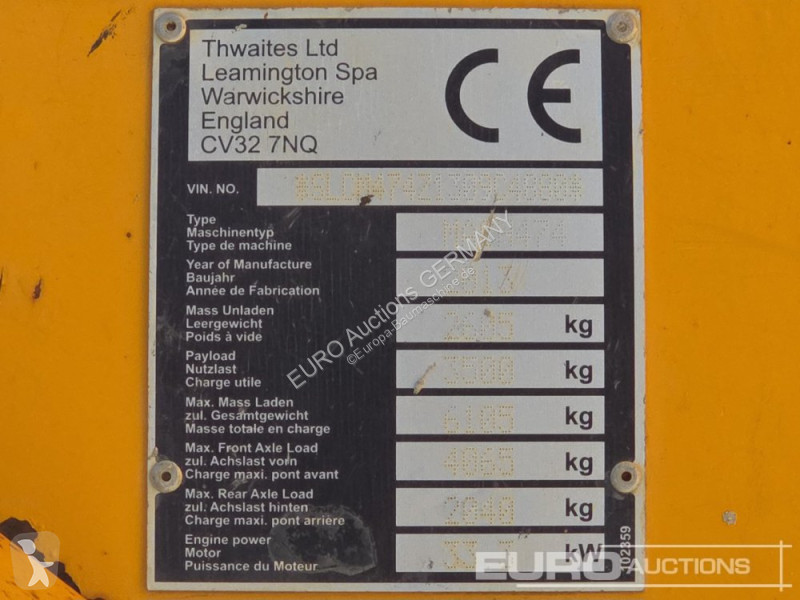 عربة قلابة Thwaites MACH474