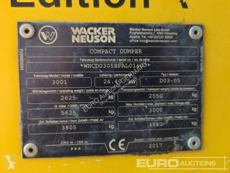 عربة قلابة Wacker Neuson