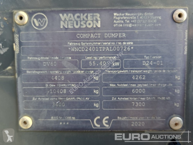 Tombereau Wacker Neuson DW60