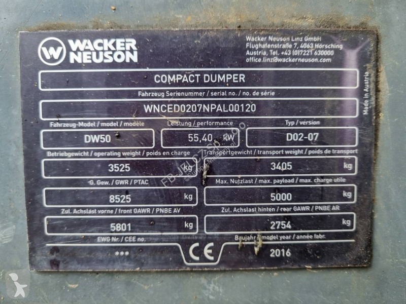 Tippvagn Wacker Neuson DW 50