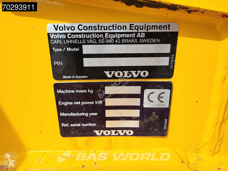 Dumper Volvo A35 TAIL GATE