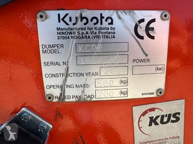 Sklápěčka Kubota Minidumper netto 6.500 EUR