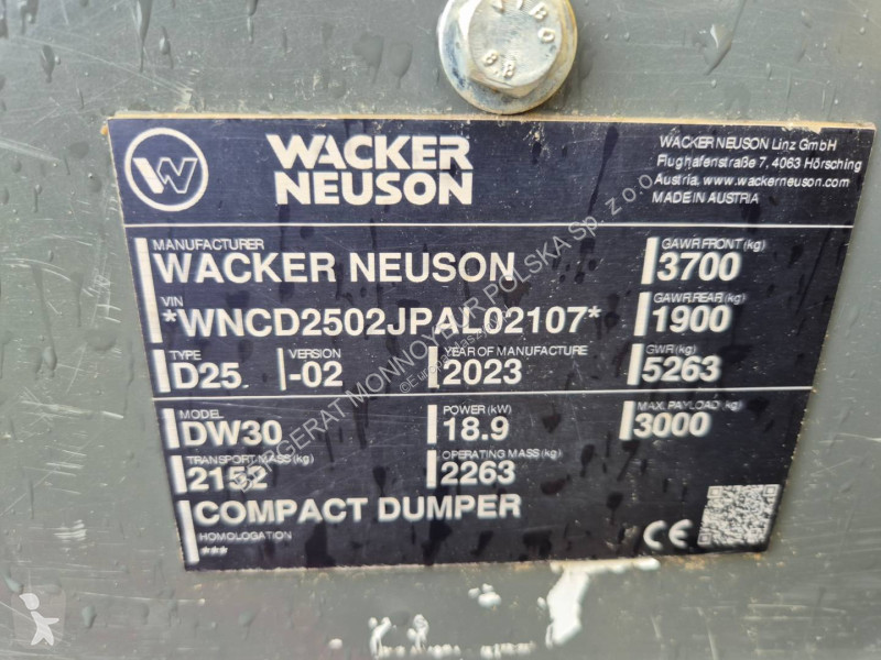 Карьерный самосвал Wacker Neuson DW30