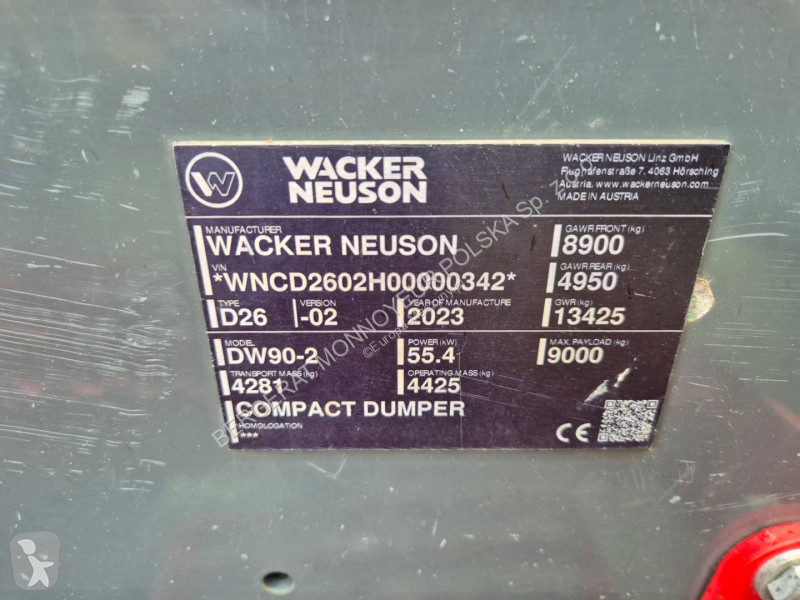 Карьерный самосвал Wacker Neuson DW90-2