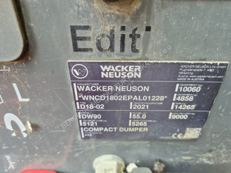 عربة قلابة Wacker Neuson