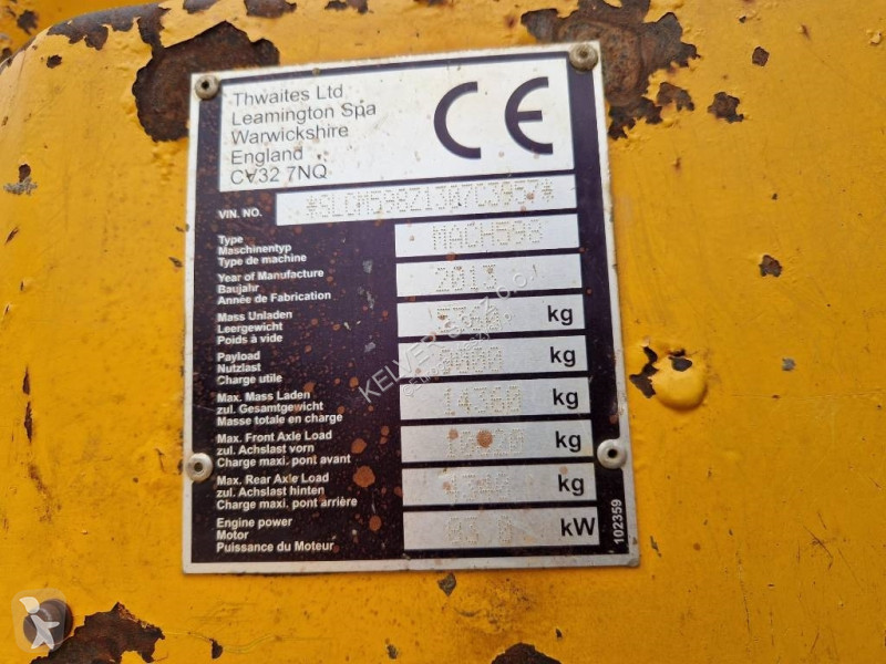 Basculantă Thwaites 9t * MACH 598 * swivel...