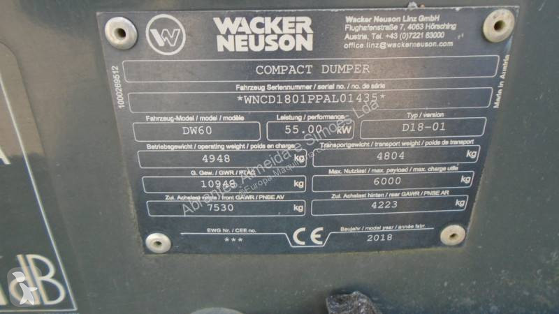 Dumper Wacker Neuson DW60