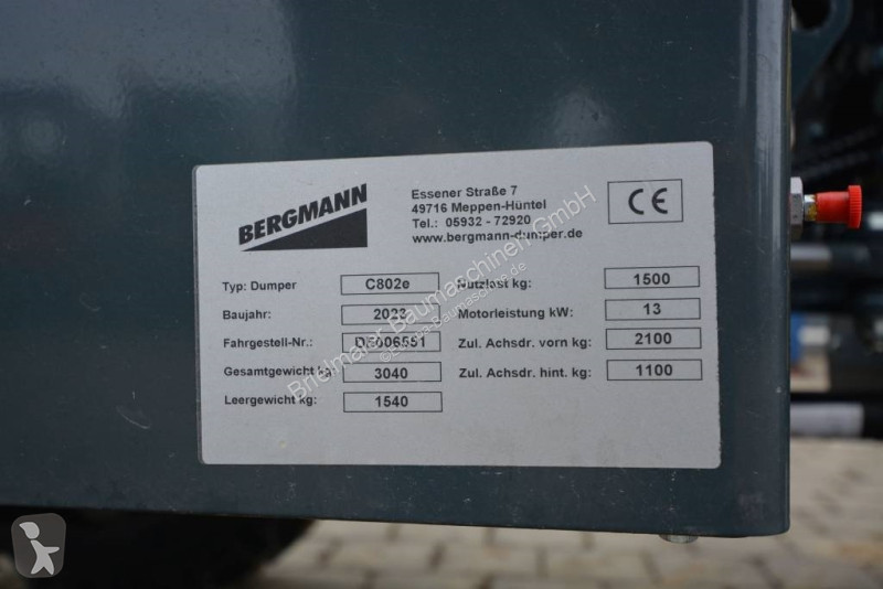 عربة قلابة Bergmann C 802e elektrisch