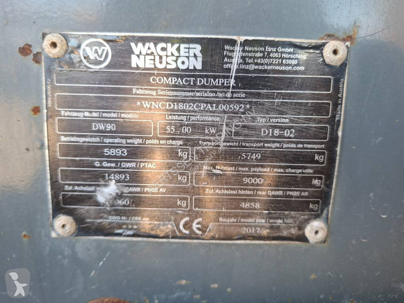 عربة قلابة Wacker Neuson