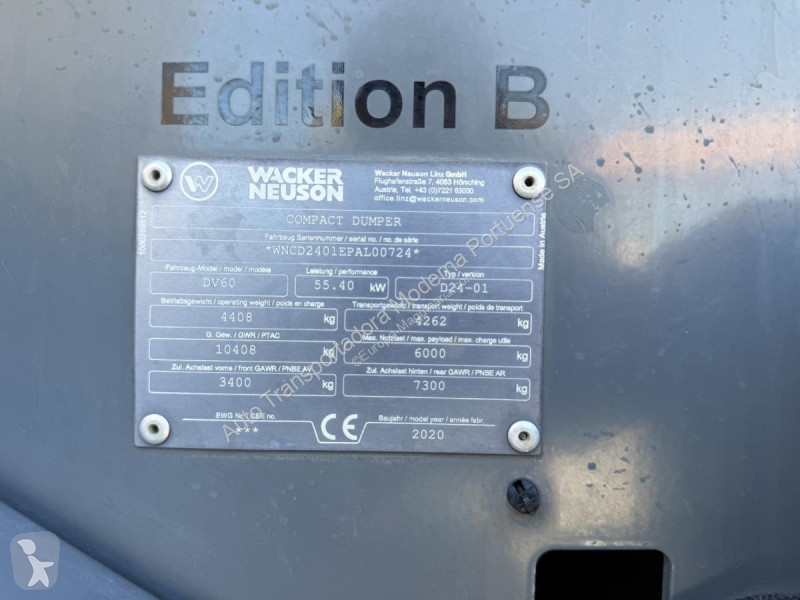 Tombereau Wacker Neuson  DV 60