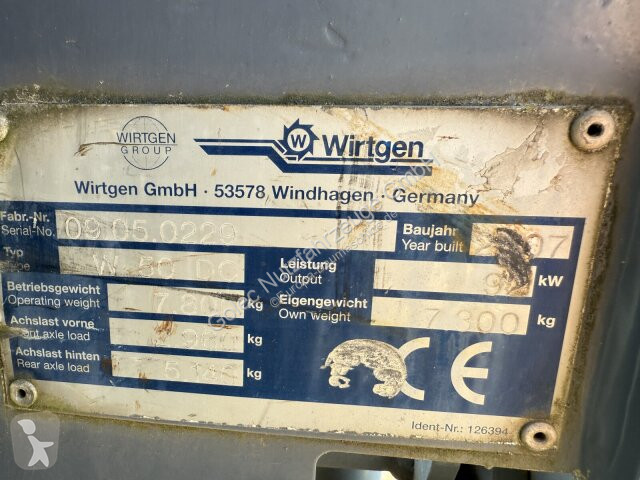 Vägarbeten  W 50 DC Fräsmaschine *3.165 BTH