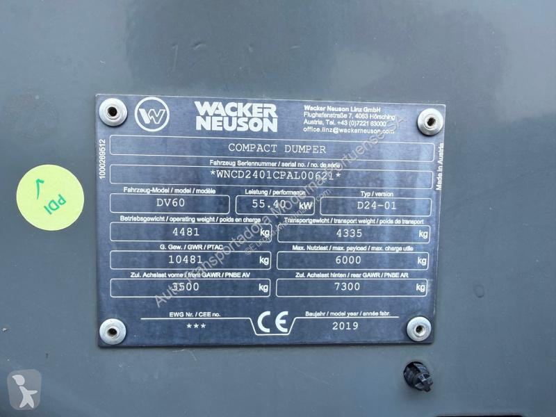 Tippvagn Wacker Neuson  DV 60