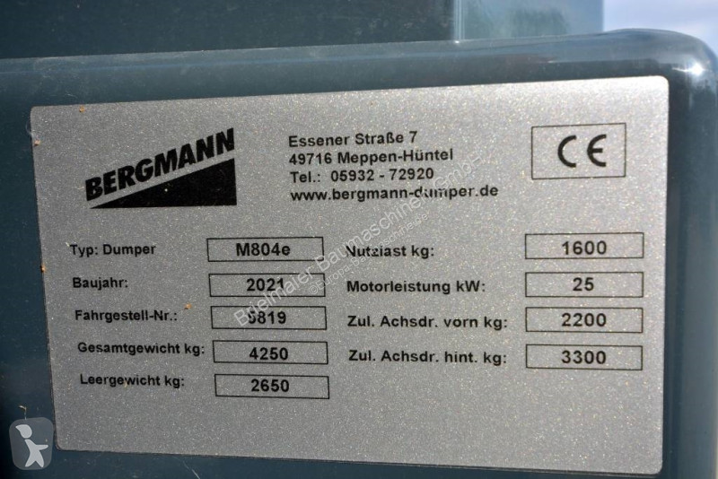 Dumper Bergmann M804e elektrisch
