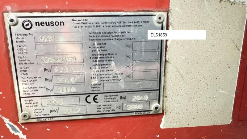Højsidet godsvogn Neuson 4031
