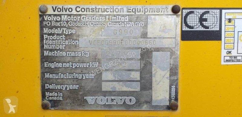 Niveladora  Równiarka drogowa VOLVO G990