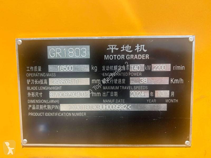 Grejder XCMG Niveleuse occasion XCMG GR1803