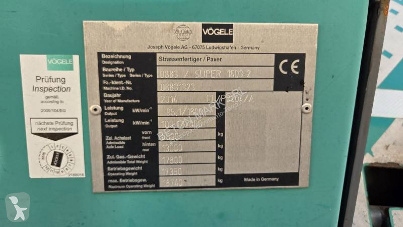 أشغال طرقية Vögele S 1603-2