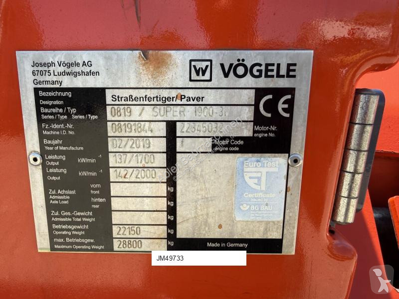 Vejarbejde Vögele SUPER 1900-3i ZSA AB600-3TP2