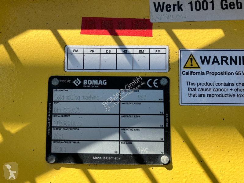Wegenbouw Bomag BM 2200/75 Stage IV/Tier 4f