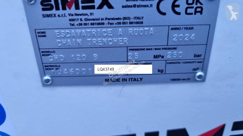 Equipamientos maquinaria OP Simex CHDB 120 f....