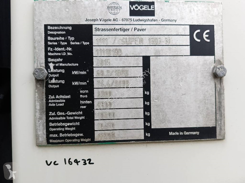 Vejarbejde Vögele Super 1303-3i...