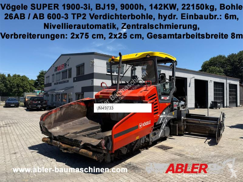 Vejarbejde Vögele SUPER 1900-3i ZSA AB600-3TP2