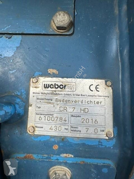 Vägarbeten Weber CR 7 Rüttelplatte 2.000 EUR