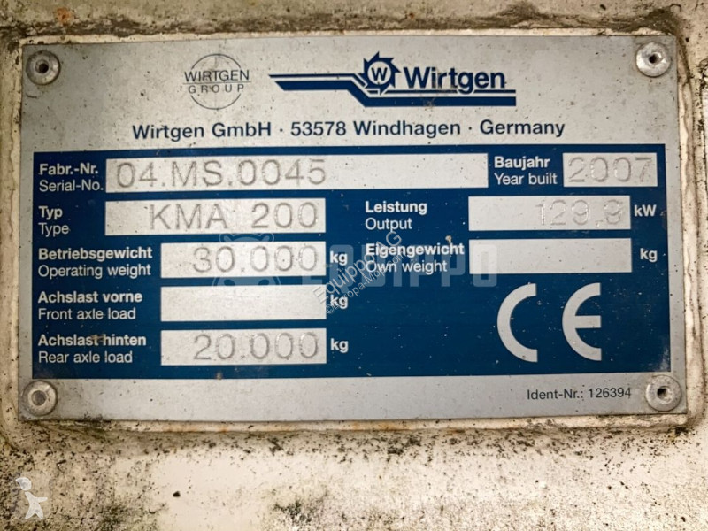 Cestné staviteľstvo Wirtgen KMA 200