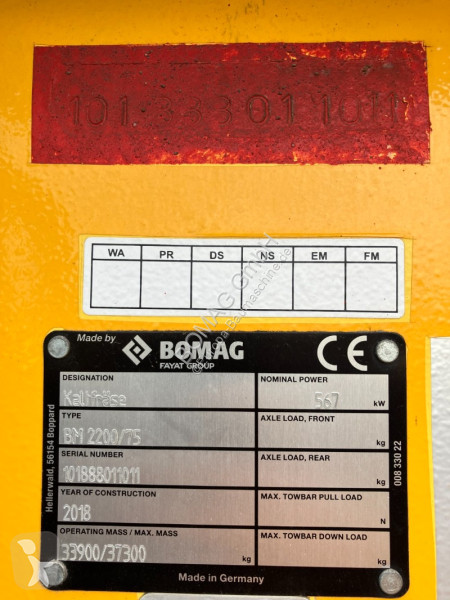 Wegenbouw Bomag  BM 2200/75  Stage IV/Tier 4f
