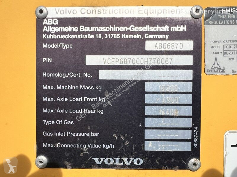 Vägarbeten Volvo 6870
