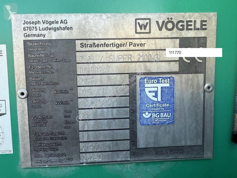 Vägarbeten Vögele Super 21003i