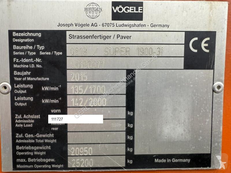 Vägarbeten Vögele Super 19003i