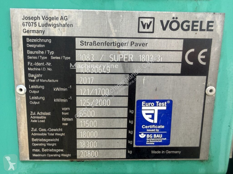 Vägarbeten Vögele Super 1803-3i