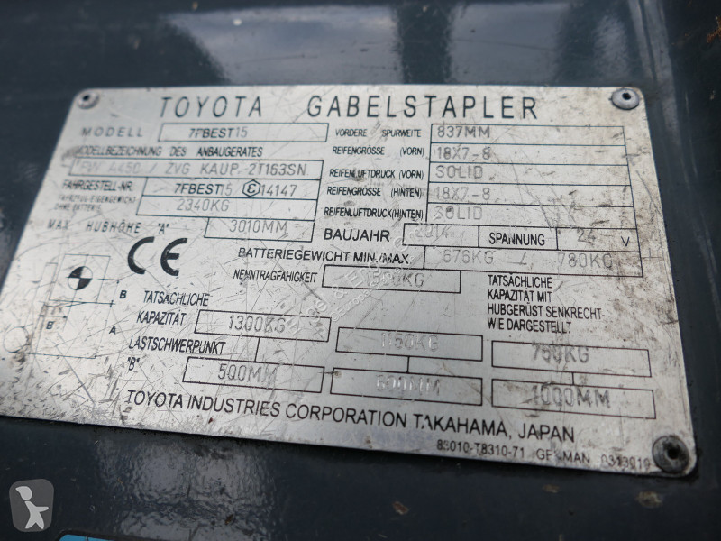 Løftetruck Toyota 7FBEST 15 3-Rad DUPLEX...