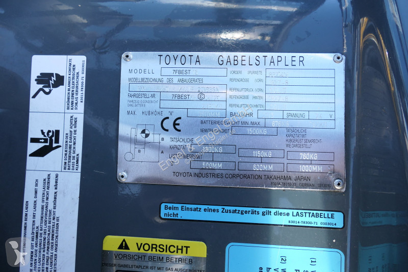 Løftetruck Toyota 7FBEST 15 Elektro Batterie...