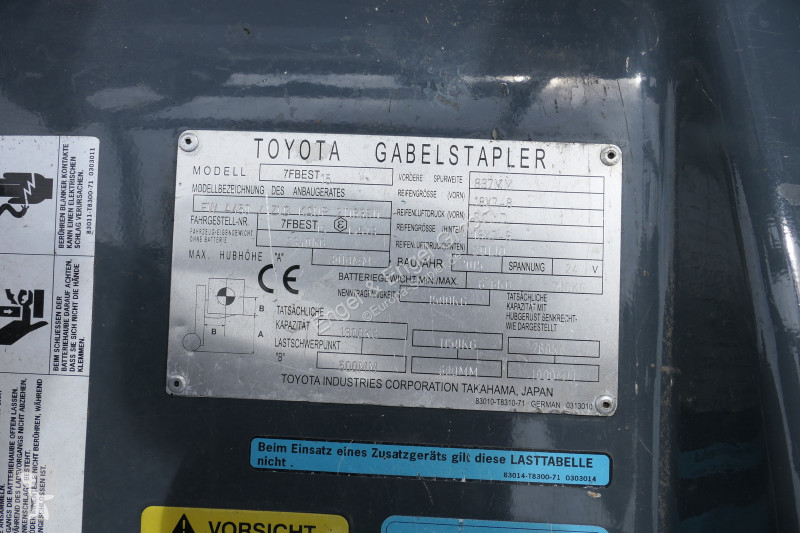 رافعة شوكية Toyota 7FBEST 15 Elektro 3-Rad